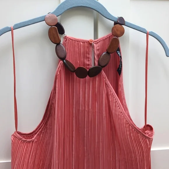 NWOT ZARA wood bead halter dress - Picture 6 of 8